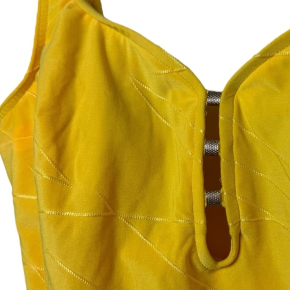 Vintage 90s CHRISTINA One Piece Bathing Suit Size 12 Yellow - Picture 8 of 8